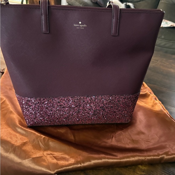 Kate Spade greta Glitter Tote Bag cherrywood - Picture 1 of 10